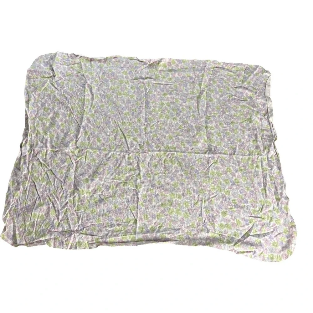 2pc Baby‎ Blanket OS Purple Floral Knit Cottagecore Lightweight